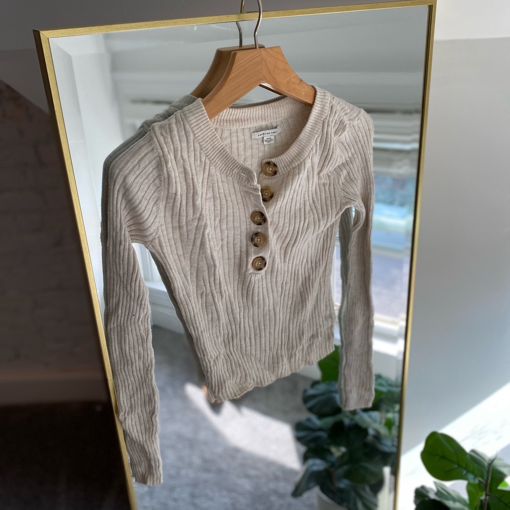 Henley button up shirt